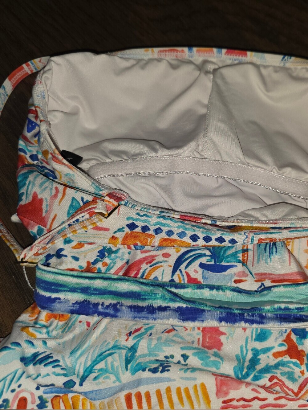 La Blanca Multicolor Printed One-Piece Swimsuit with Tie Waist - Picture 4 of 7